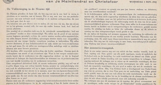 Berichtenblad van Je Maintiendrai en Christofoor 01-11-1944